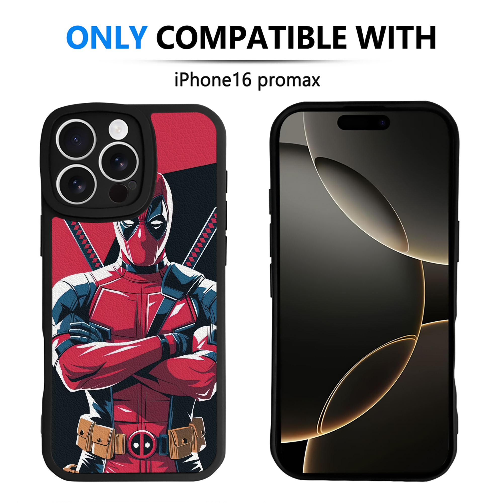 （画像用） Deadpool デッドプール 【iPhone 16シリーズ対応】シリコンスマホケース（レザー調） 材質：シリコン